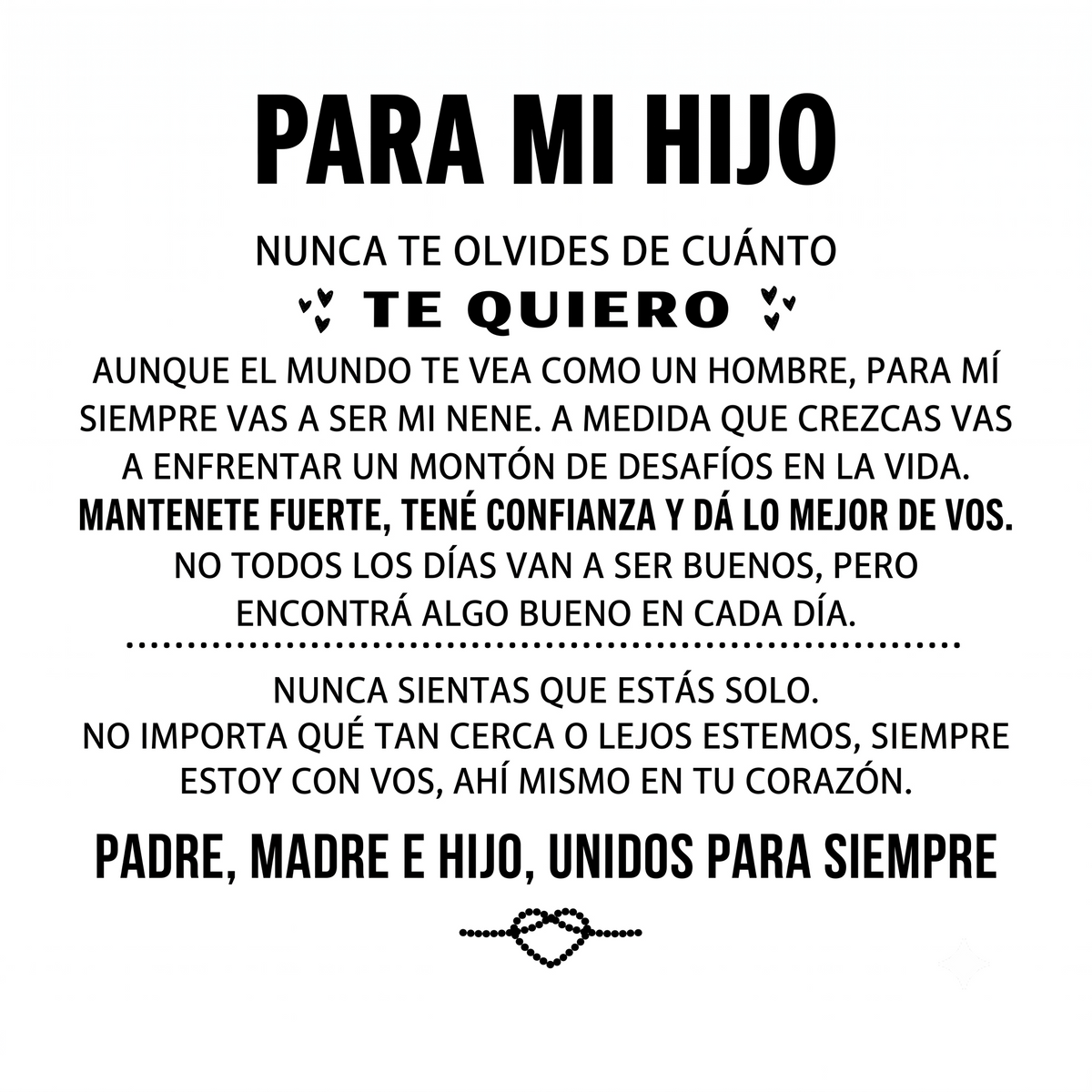 «Para mi hijo» — Pulsera grabada