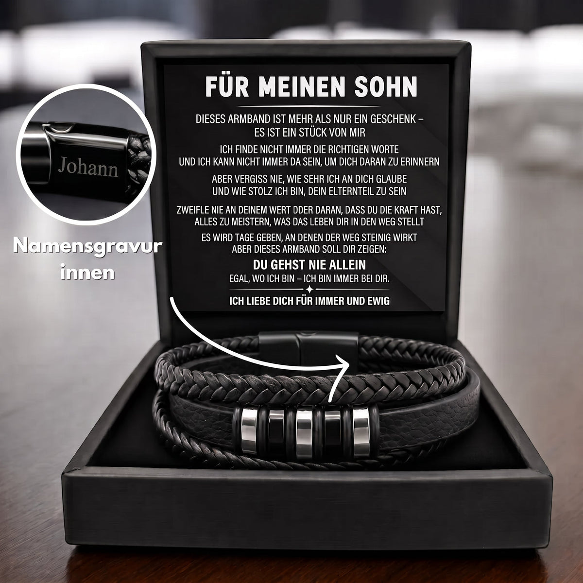 Für meinen Sohn – Armband „Nie allein"
