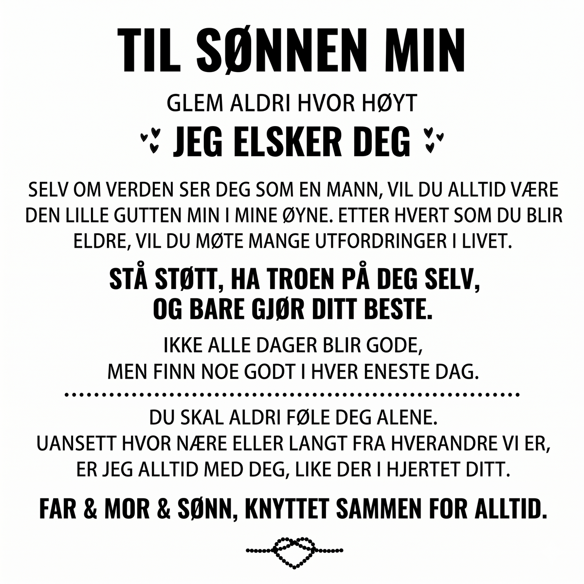 "Til Min Sønn" Gravert Armbånd