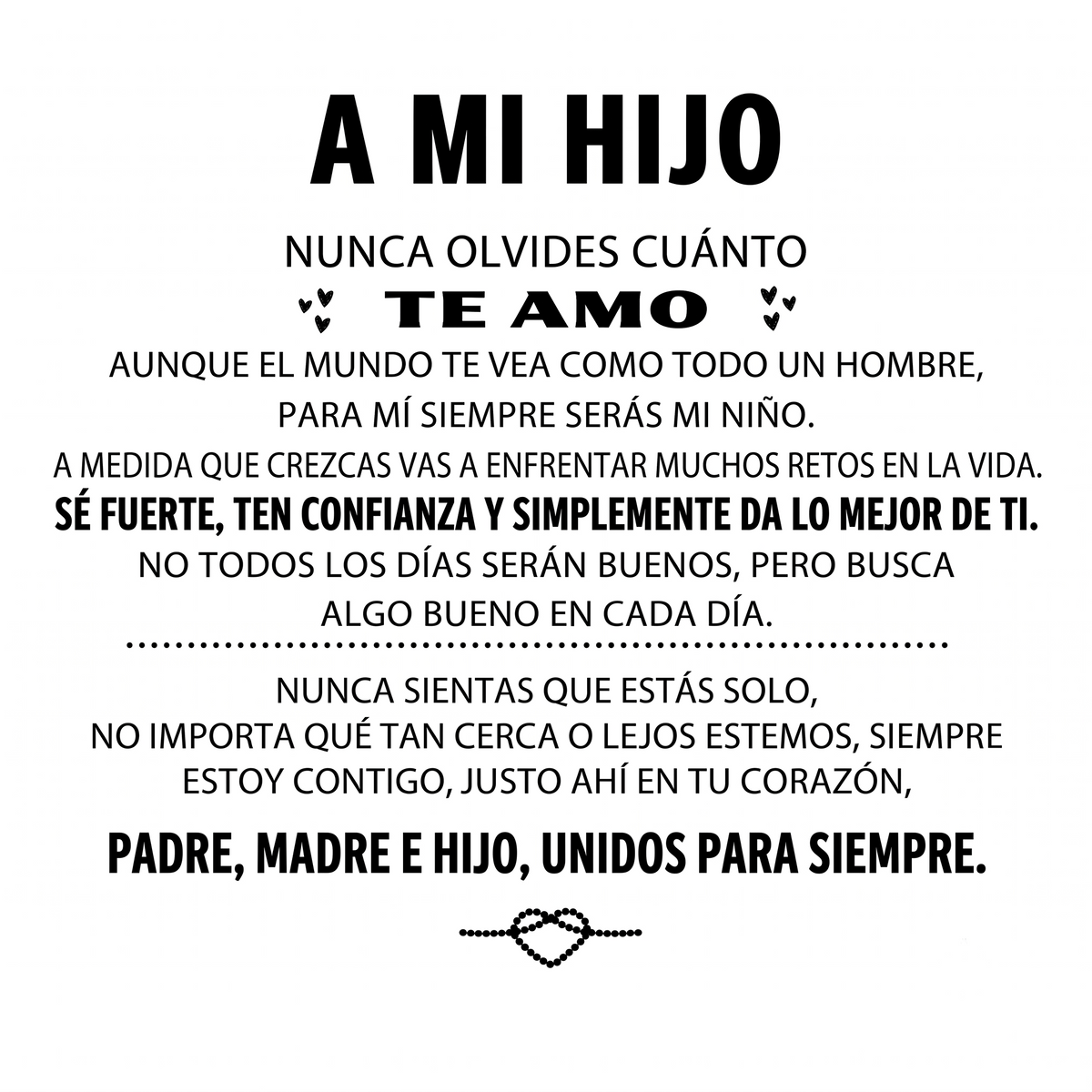 «Para mi hijo» — Pulsera grabada