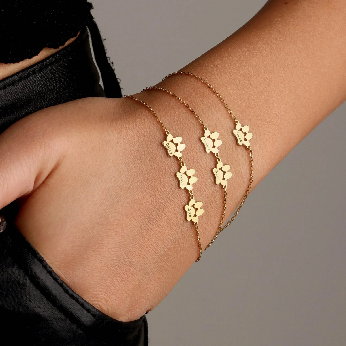 Pulsera huella mascota con nombre