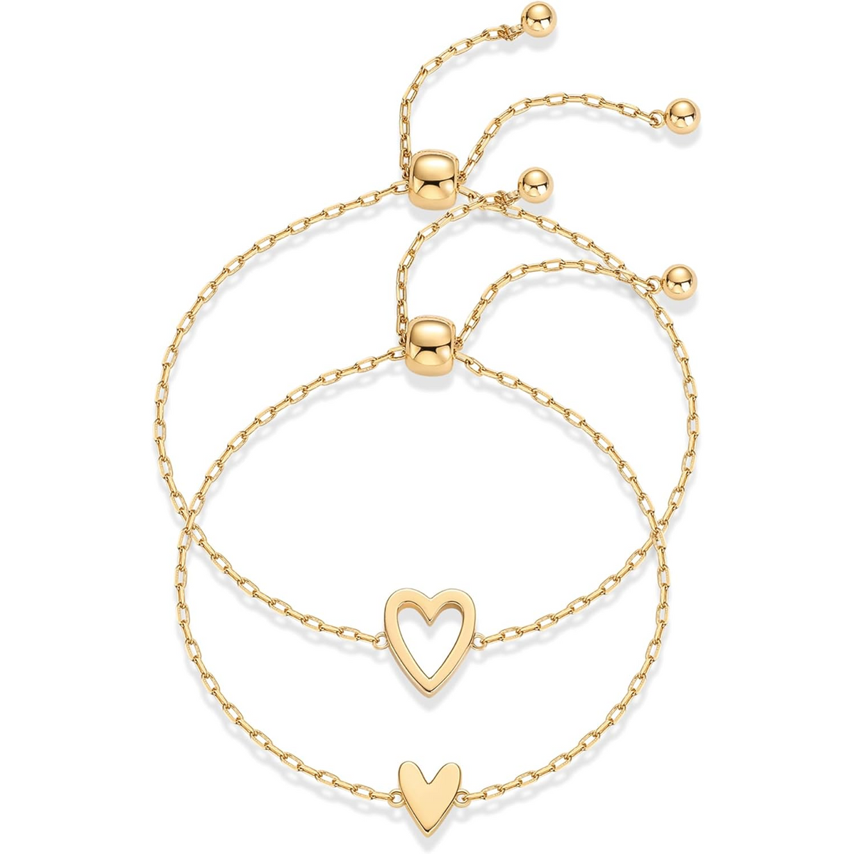Conjunto de Pulseiras Corações Compartilhados