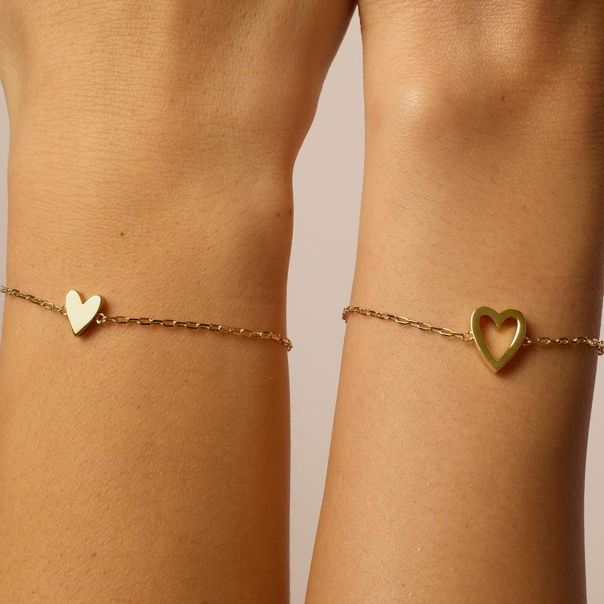 Gedeelde harten armbandenset
