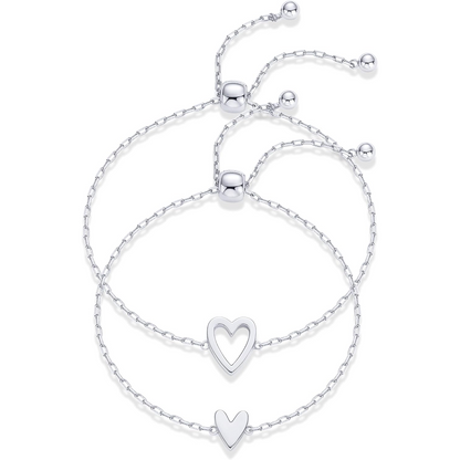 Gedeelde harten armbandenset