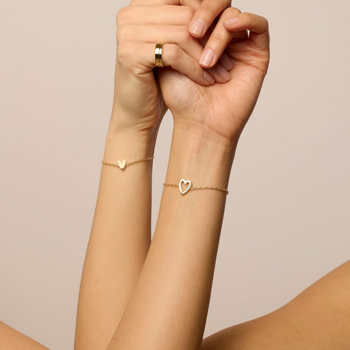 Gedeelde harten armbandenset