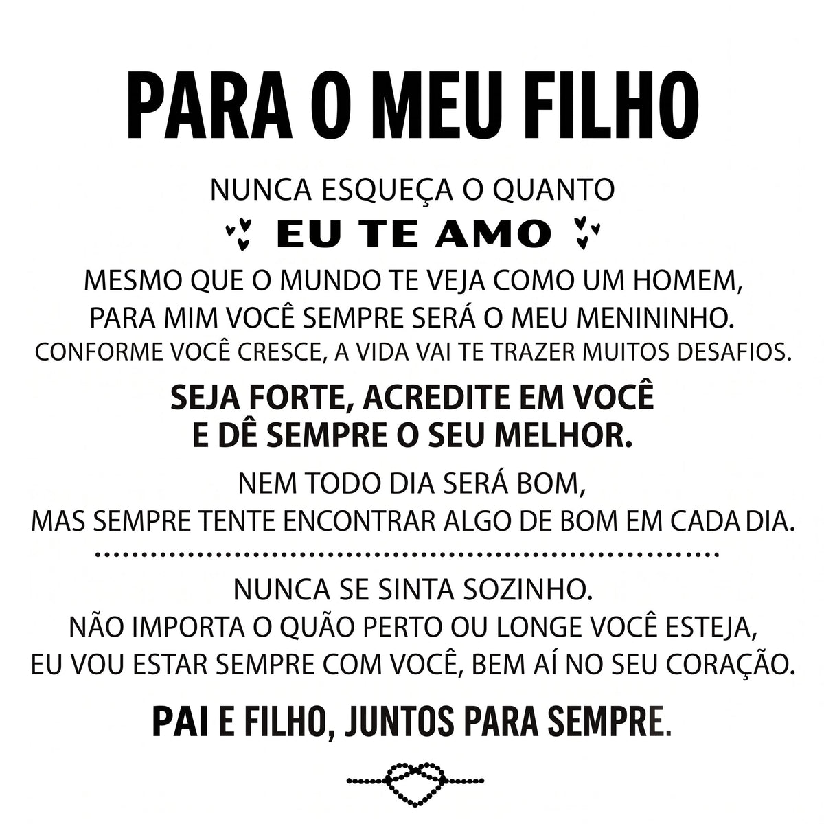 Pulseira Gravada "Para Meu Filho"