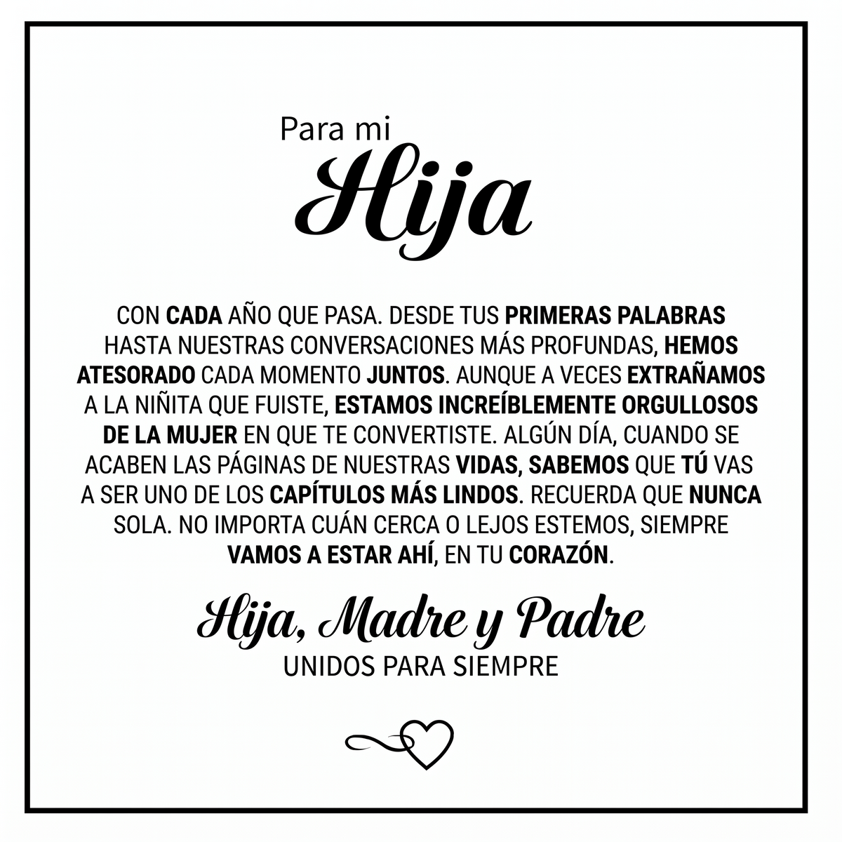 Pulsera "Para Mi Hija" — Conexión Eterna