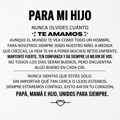 «Para mi hijo» — Pulsera grabada