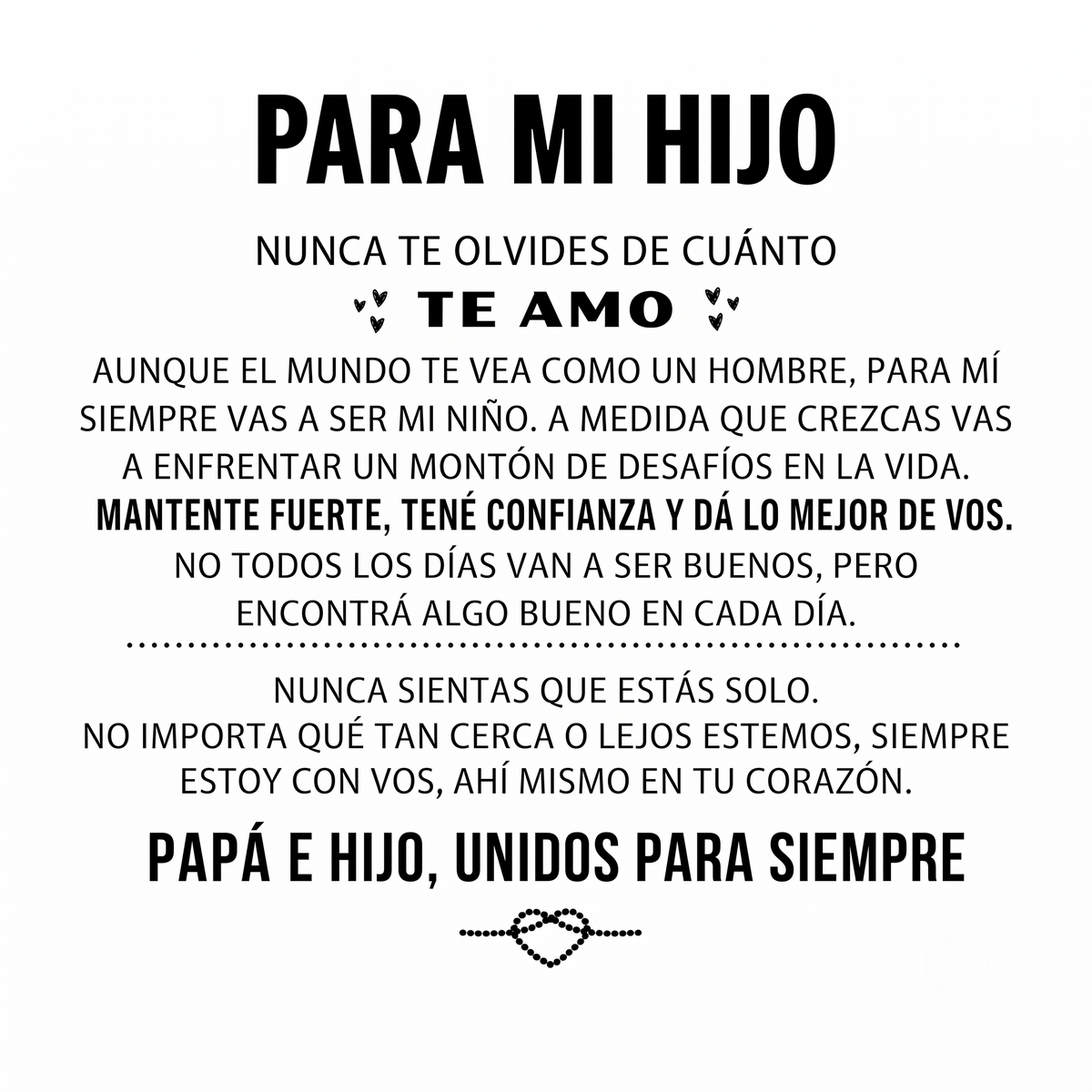 «Para mi hijo» — Pulsera grabada