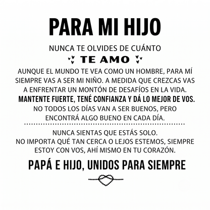 «Para mi hijo» — Pulsera grabada