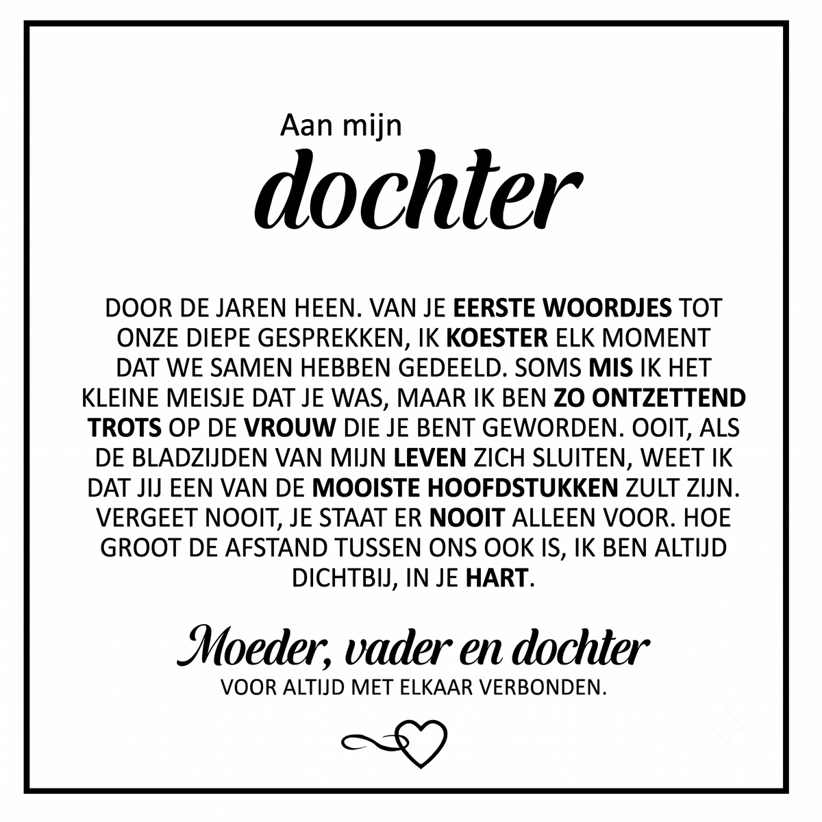 "Aan mijn dochter" voor altijd verbonden-armband