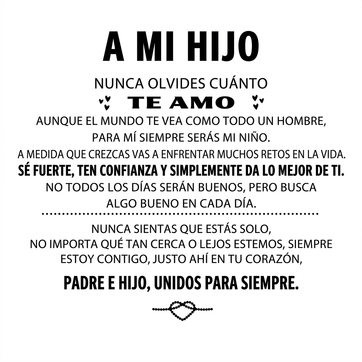 «Para mi hijo» — Pulsera grabada