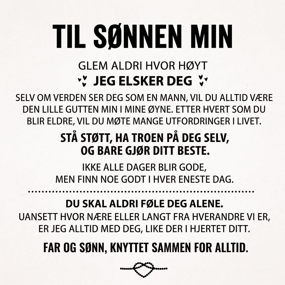 "Til Min Sønn" Gravert Armbånd