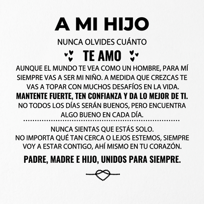 "Para mi hijo" — Pulsera grabada