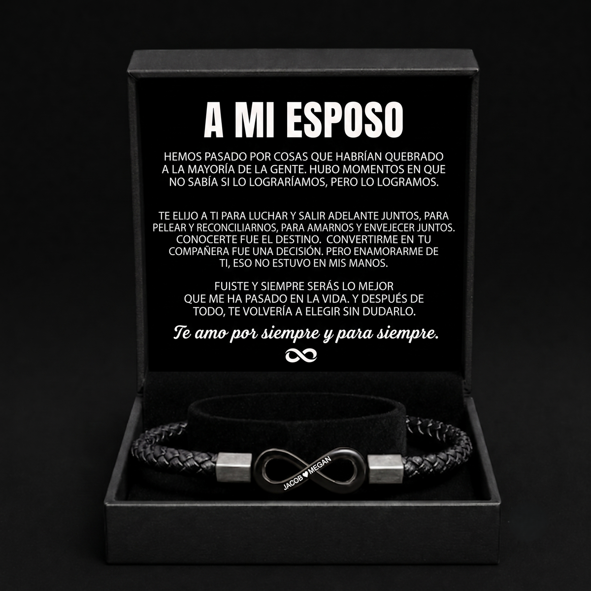 "A mi esposo" — Pulsera personalizada