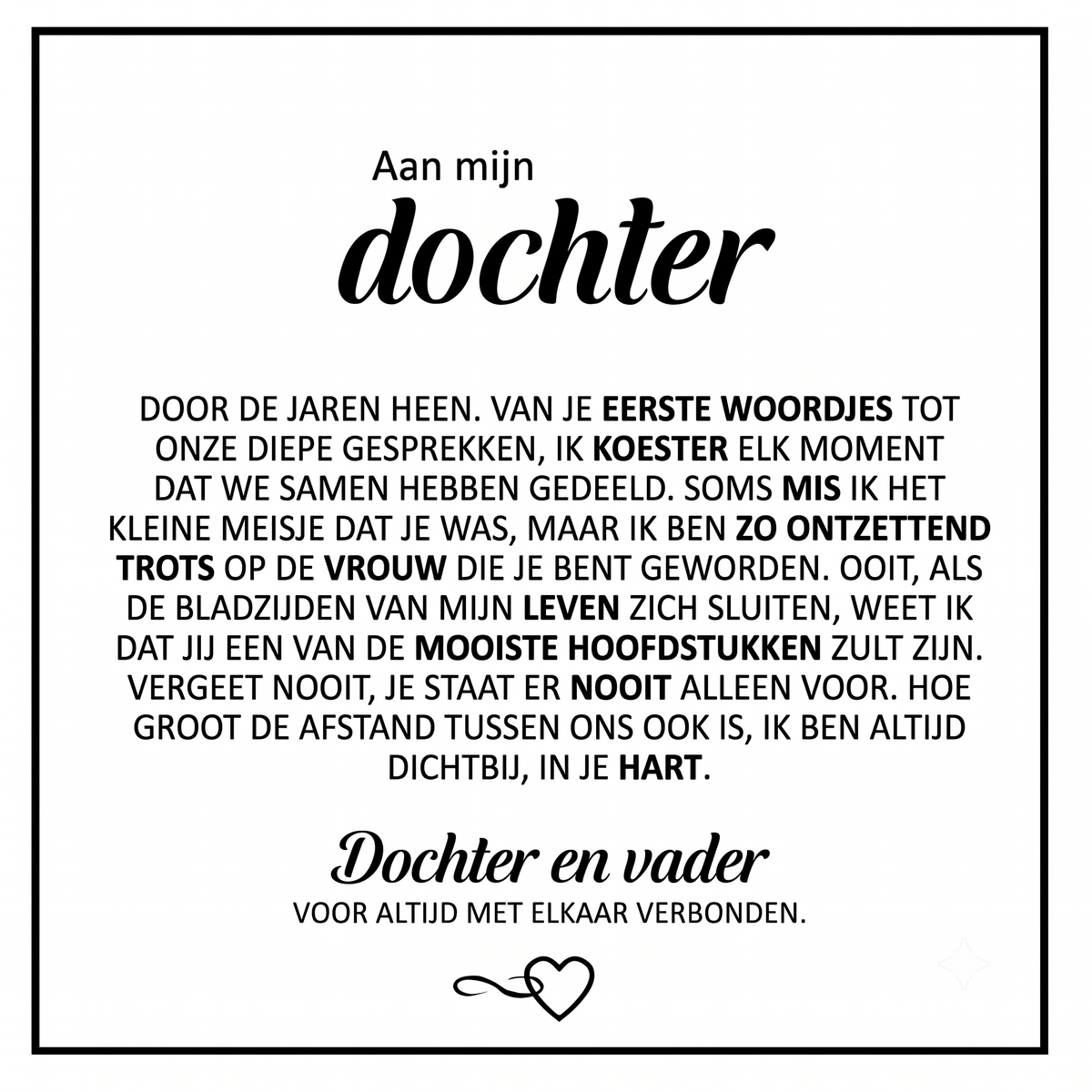 "Aan mijn dochter" voor altijd verbonden-armband
