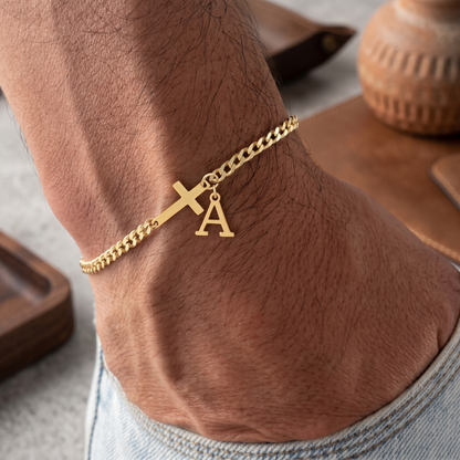 Nivora™ Initial & Cross Bracelet