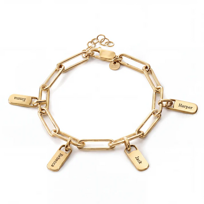 Pulsera Personalizada con Plaquitas Grabadas