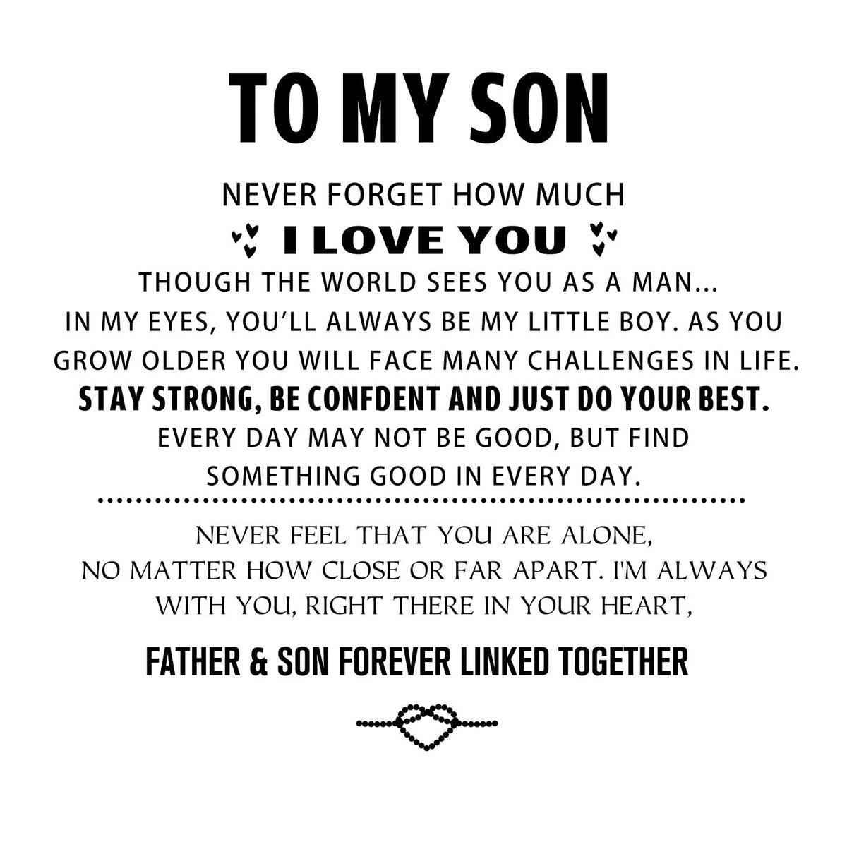 "To My Son" Engraved Bracelet