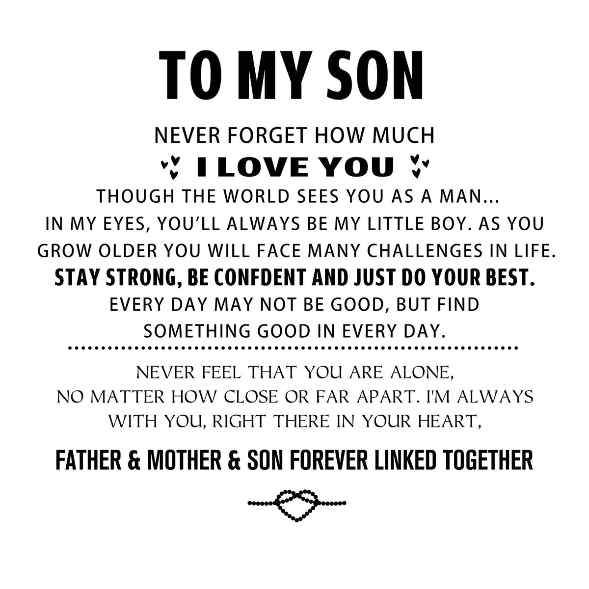 "To My Son" Engraved Bracelet