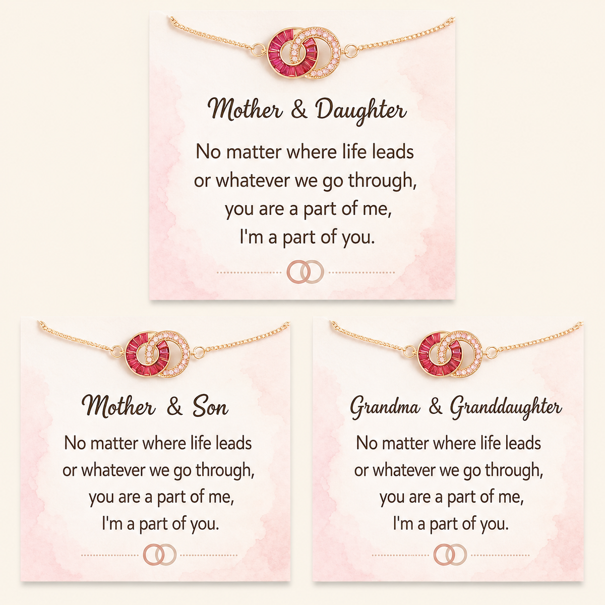 Personalized Linked Birthstone Bracelet