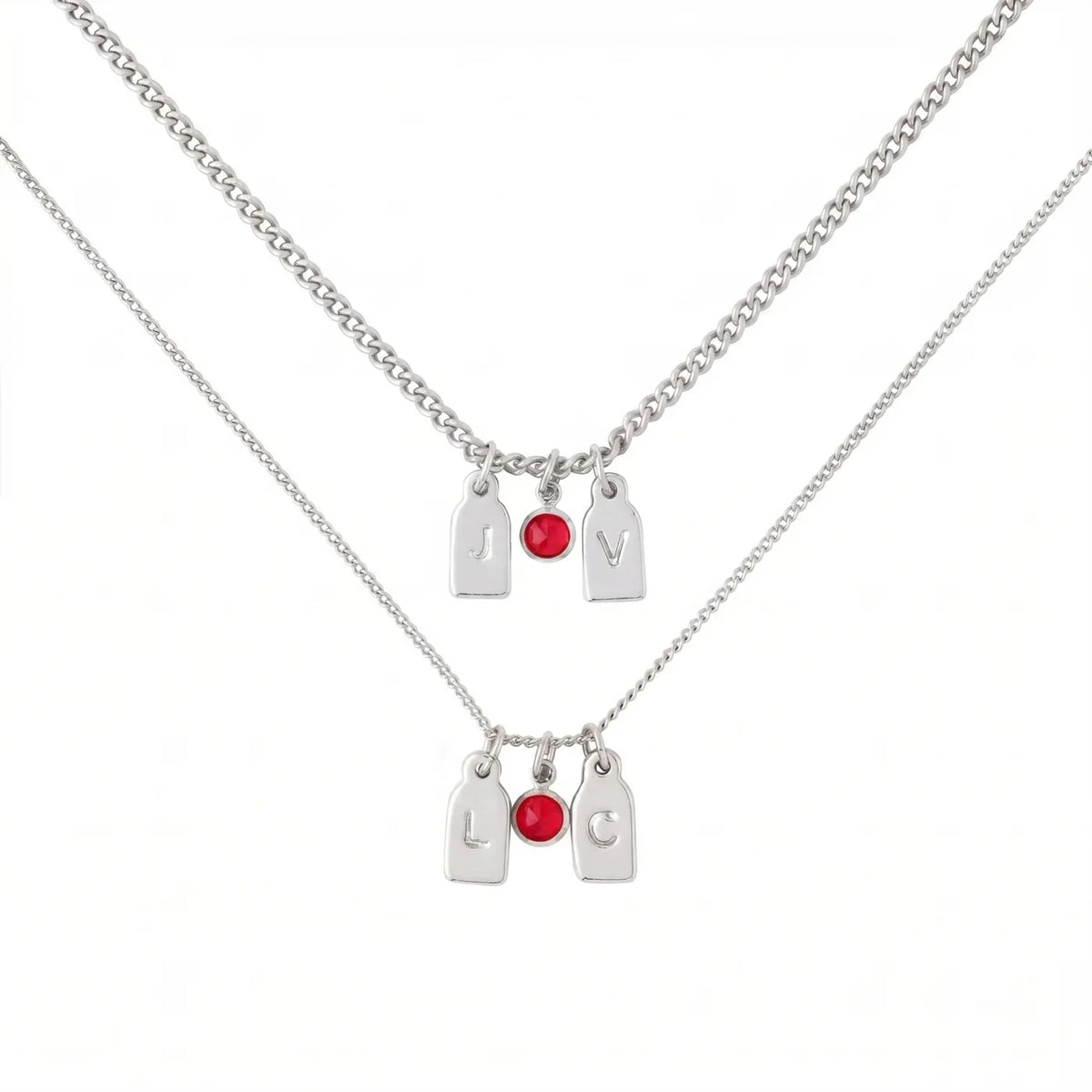 Collar de Iniciales y Piedra de Aniversario