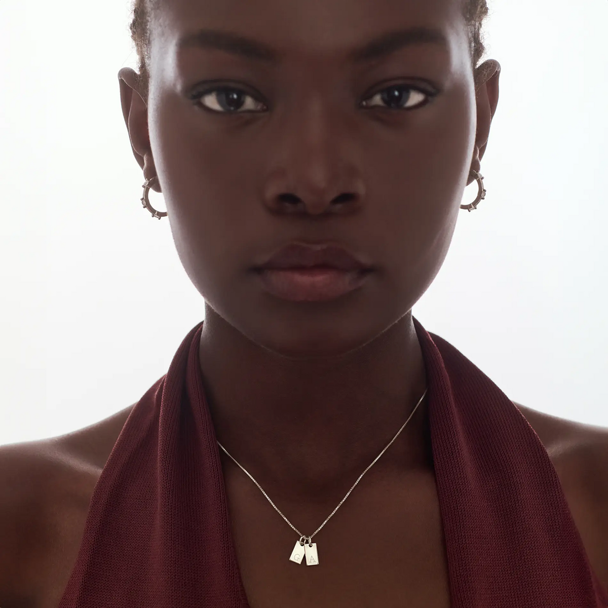 Willow Engraved Initial Necklace