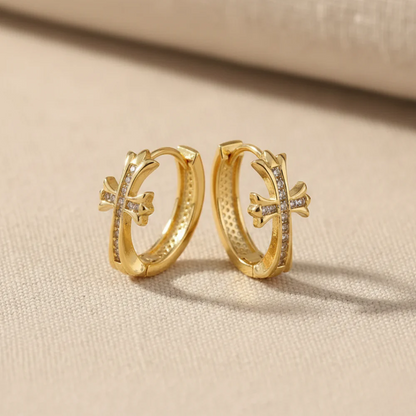 Aros con Colgante de Cruz
