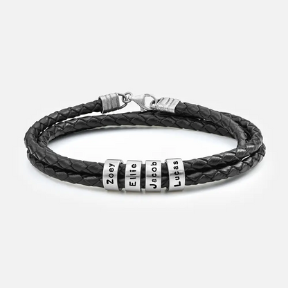 Pulsera de cuero trenzada con piezas personalizadas