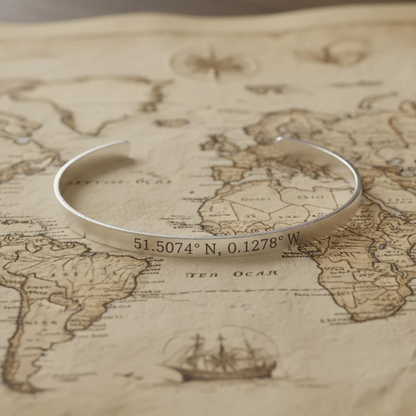 Engraved Silver Cuff Bracelet