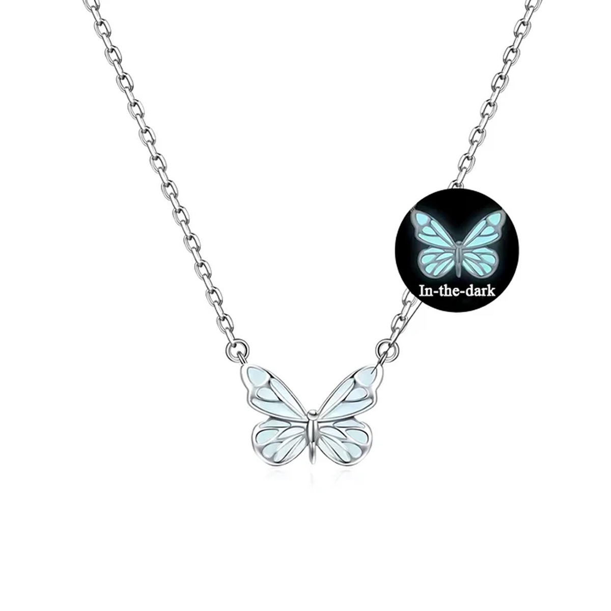 Radiant Blue Butterfly Necklace