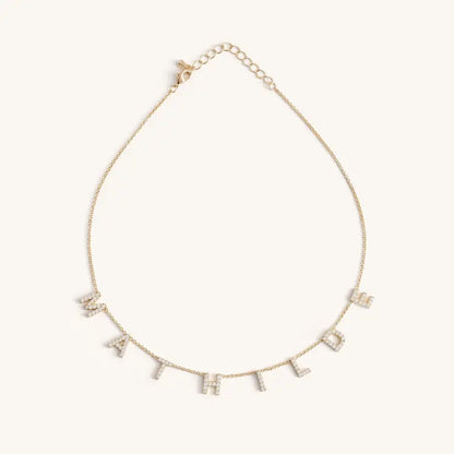 Collar de Nombre con Diamantes